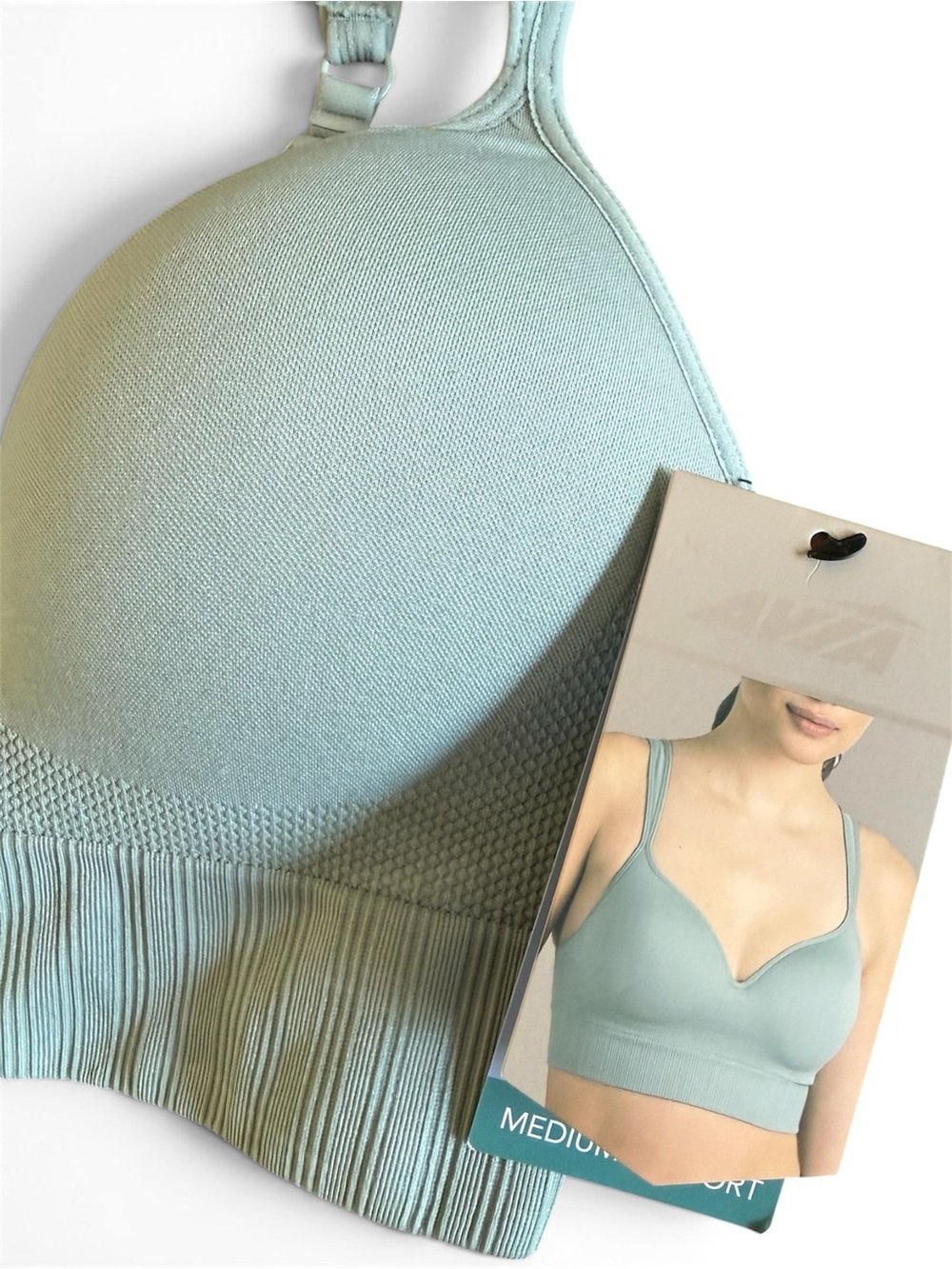 AVIA Small Molded Cup Medium Support Sports Bra Eucalyptus